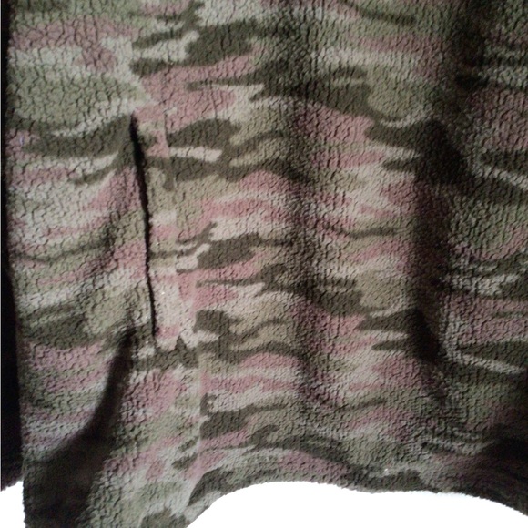 Magellan Sherpa Fleece Quilted Olive Camo Gorpcore Snap Closure Pullover 3XL - Picture 7 of 9